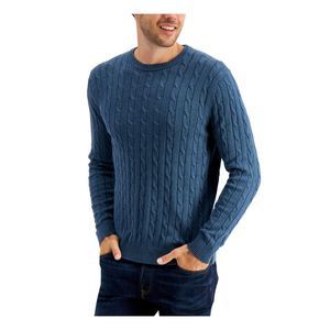 CLUBROOM Mens Blue Crew Neck Classic Fit Pullover Sweater M